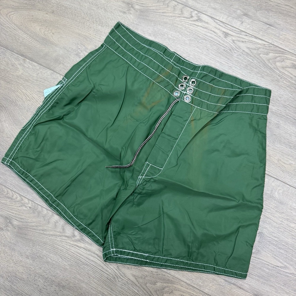VTG Birdwell Beach Britches Green Swim Trunks Men's Short FLAW‎ Pocket